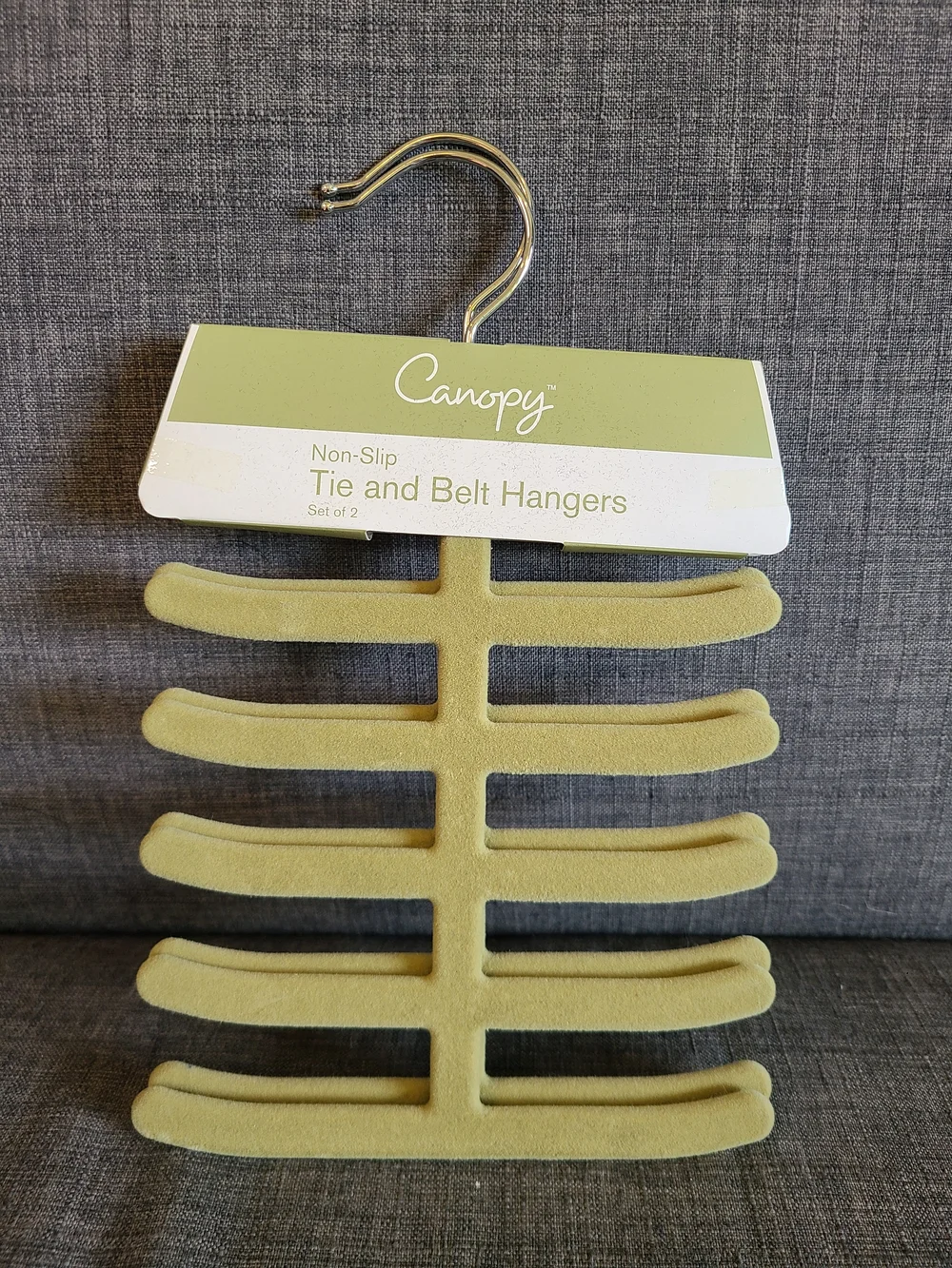 Green Tie and Belt Hangers (2) + Black Multi-Ring Scarf and Jewelry Organizer